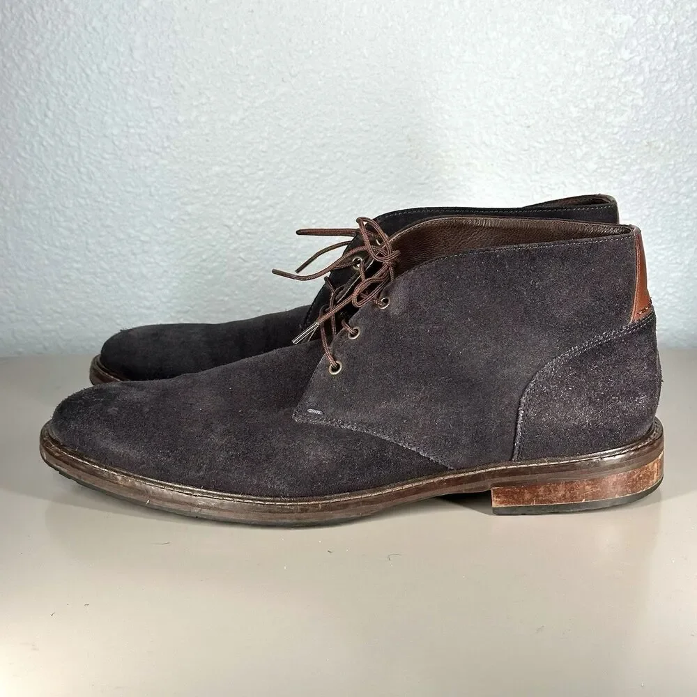 Johnston & Murphy Mens Chukka Boots Size 10M Blue Suede Lace Up J Murphy